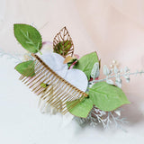 Max Artificial Fabric Flower Hair Comb Bridal Headdress Flower Sakura Pink