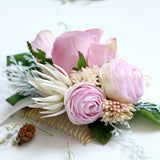 Max Artificial Fabric Flower Hair Comb Bridal Headdress Flower Sakura Pink