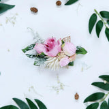 Max Artificial Fabric Flower Hair Comb Bridal Headdress Flower Sakura Pink