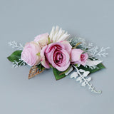 Max Artificial Fabric Flower Hair Comb Bridal Headdress Flower Sakura Pink