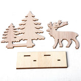Max Wood Crafts Christmas Party Supplies Home Decorations Elk 3 11.4x14.5cm
