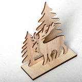 Max Wood Crafts Christmas Party Supplies Home Decorations Elk 3 11.4x14.5cm