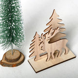Max Wood Crafts Christmas Party Supplies Home Decorations Elk 3 11.4x14.5cm