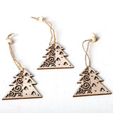 Max 3 sets Wooden Slices Cutouts Pendant Xmas Decor  xmas tree 61x65mm
