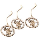 Max 3 sets Wooden Slices Cutouts Pendant Xmas Decor  santa claus 65x70mm