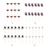 Max 12 Sets Cupcake Toppers Cake Picks Party Favors Bat - 6x4.78cm