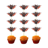 Max 12 Sets Cupcake Toppers Cake Picks Party Favors Bat - 6x4.78cm