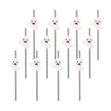 Max 12 Pieces Halloween Paper Straws Wave Stripe Paper Drinking Straw Ghost