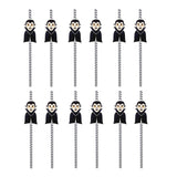 Max 12 Pieces Halloween Paper Straws Wave Stripe Paper Drinking Straw Vampire