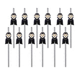 Max 12 Pieces Halloween Paper Straws Wave Stripe Paper Drinking Straw Vampire