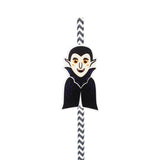 Max 12 Pieces Halloween Paper Straws Wave Stripe Paper Drinking Straw Vampire