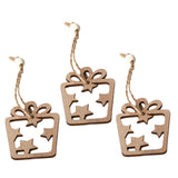 Max 3 Pieces Round Wood Hollow Christmas Tree Hanging Ornaments Gift