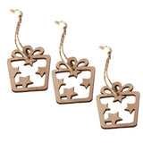 Max 3 Pieces Round Wood Hollow Christmas Tree Hanging Ornaments Gift