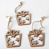 Max 3 Pieces Round Wood Hollow Christmas Tree Hanging Ornaments Gift