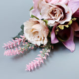 Max Synthetic Flower Hairpiece Hair Comb for Wedding Bride Straw Hat Lotus Pink