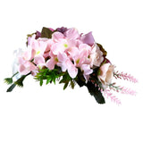 Max Synthetic Flower Hairpiece Hair Comb for Wedding Bride Straw Hat Lotus Pink