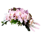 Max Synthetic Flower Hairpiece Hair Comb for Wedding Bride Straw Hat Lotus Pink