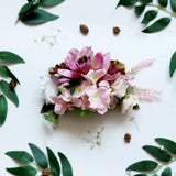 Max Synthetic Flower Hairpiece Hair Comb for Wedding Bride Straw Hat Lotus Pink