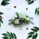 Max Synthetic Flower Hairpiece Hair Comb for Wedding Bride Straw Hat White Green