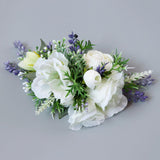 Max Synthetic Flower Hairpiece Hair Comb for Wedding Bride Straw Hat White Green