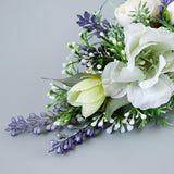 Max Synthetic Flower Hairpiece Hair Comb for Wedding Bride Straw Hat White Green