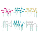 Maxbell 12xGlitter Ocean Creature Drinking Straws Cake Toppers Rose Red