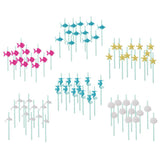 Maxbell 12xGlitter Ocean Creature Drinking Straws Cake Toppers Rose Red