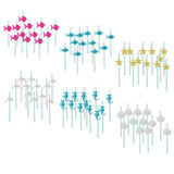 Maxbell 12xGlitter Ocean Creature Drinking Straws Cake Toppers Rose Red