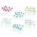 Maxbell 12xGlitter Ocean Creature Drinking Straws Cake Toppers Rose Red