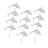 Maxbell 12pcs Glitter Cakecup Toppers Ocean Creature Cake Topper Silver