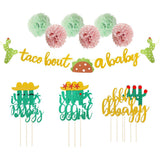 Maxbell 16x Per Set Paper Cake Toppers Bunting Banner for Party Babies Shower Decor