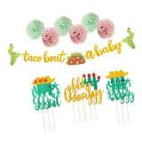 Maxbell 16x Per Set Paper Cake Toppers Bunting Banner for Party Babies Shower Decor