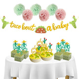 Maxbell 16x Per Set Paper Cake Toppers Bunting Banner for Party Babies Shower Decor