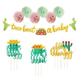 Maxbell 16x Per Set Paper Cake Toppers Bunting Banner for Party Babies Shower Decor