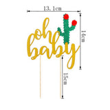 Maxbell 16x Per Set Paper Cake Toppers Bunting Banner for Party Babies Shower Decor