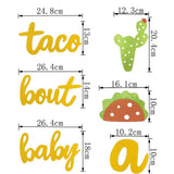 Maxbell 16x Per Set Paper Cake Toppers Bunting Banner for Party Babies Shower Decor
