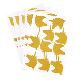 Maxbell 50pcs Self-adhesive Wall Stickers Murals for Party Decor Gold Unicorn