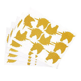 Maxbell 50pcs Self-adhesive Wall Stickers Murals for Party Decor Gold Unicorn