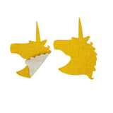 Maxbell 50pcs Self-adhesive Wall Stickers Murals for Party Decor Gold Unicorn
