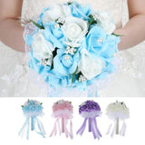 Maxbell Artificial Bridal Bouquet Bride Bridesmaid Flower Bouquet with Pearls Pink