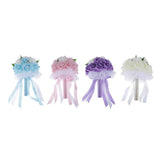 Maxbell Artificial Bridal Bouquet Bride Bridesmaid Flower Bouquet with Pearls Pink