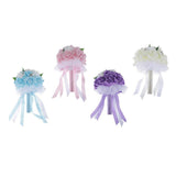 Maxbell Artificial Bridal Bouquet Bride Bridesmaid Flower Bouquet with Pearls Pink