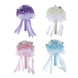 Maxbell Artificial Bridal Bouquet Bride Bridesmaid Flower Bouquet with Pearls Pink