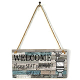 Max Wood Sign Wall Hanging Welcome Sign Please Seat Yourself Wall Art Decoration