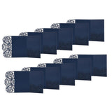 Max 10 Pieces Luxury Hollow Floral Invitation Card with Envelope Dark Blue