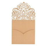 Max 10 sets laser cut hollow out wedding invitation cards embossed cover beige