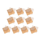 Max 10 sets laser cut hollow out wedding invitation cards embossed cover beige