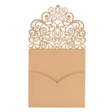 Max 10 sets laser cut hollow out wedding invitation cards embossed cover beige