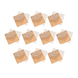 Max 10 sets laser cut hollow out wedding invitation cards embossed cover beige