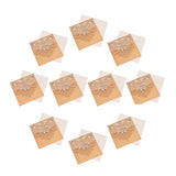 Max 10 sets laser cut hollow out wedding invitation cards embossed cover beige